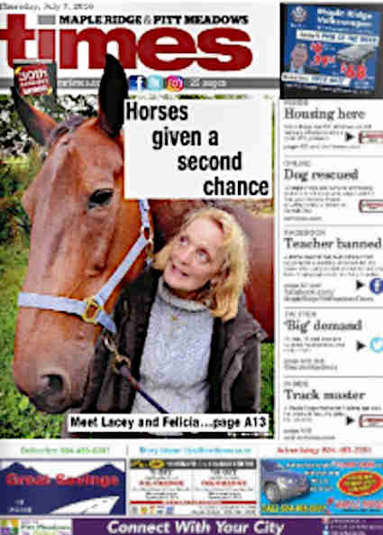 Front cover feature story of Felicia and her animal rescue work